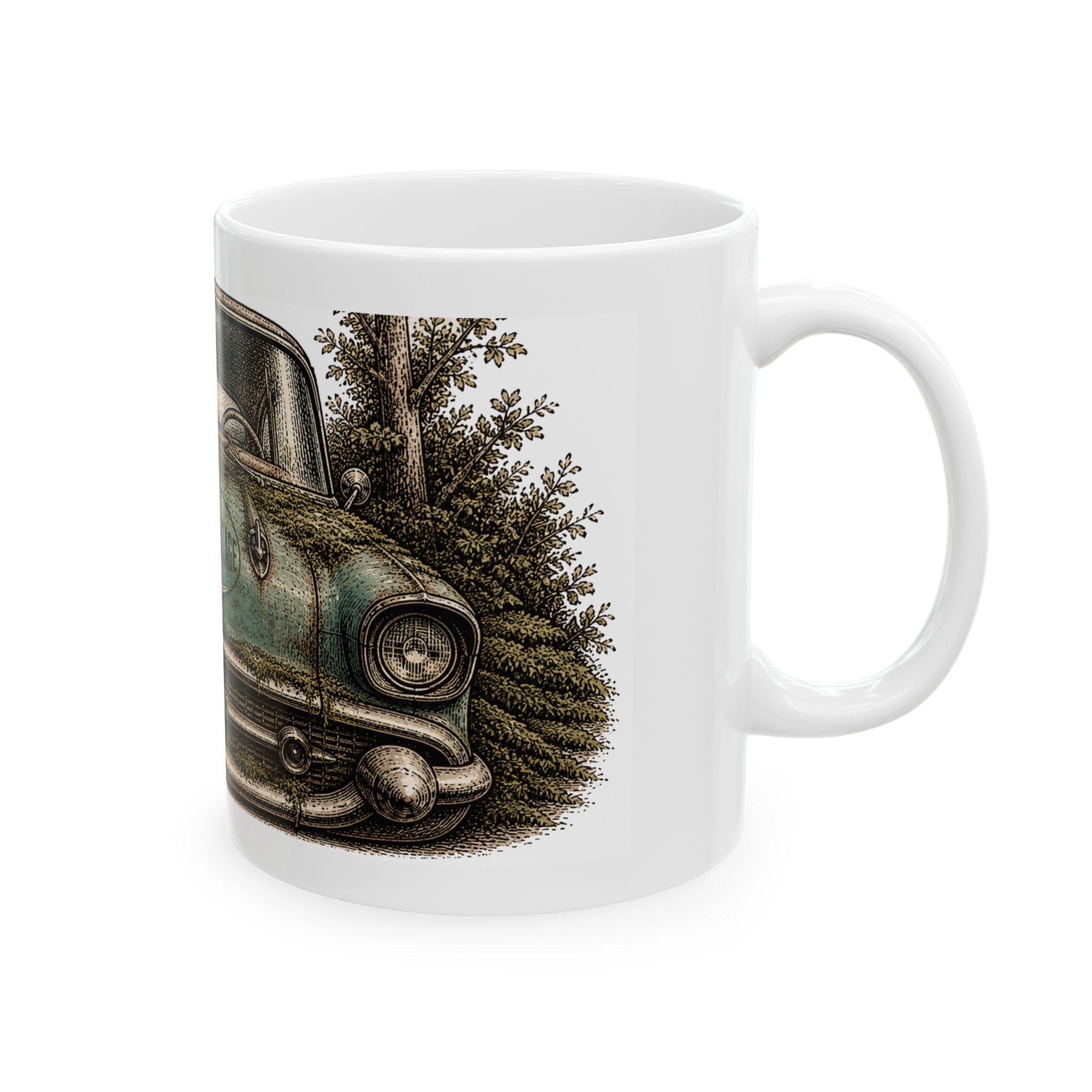 Vintage Truck Ceramic Mug — Rustic 'Upsta Vintage' Classic Pickup Coffee Cup (11oz/15oz)
