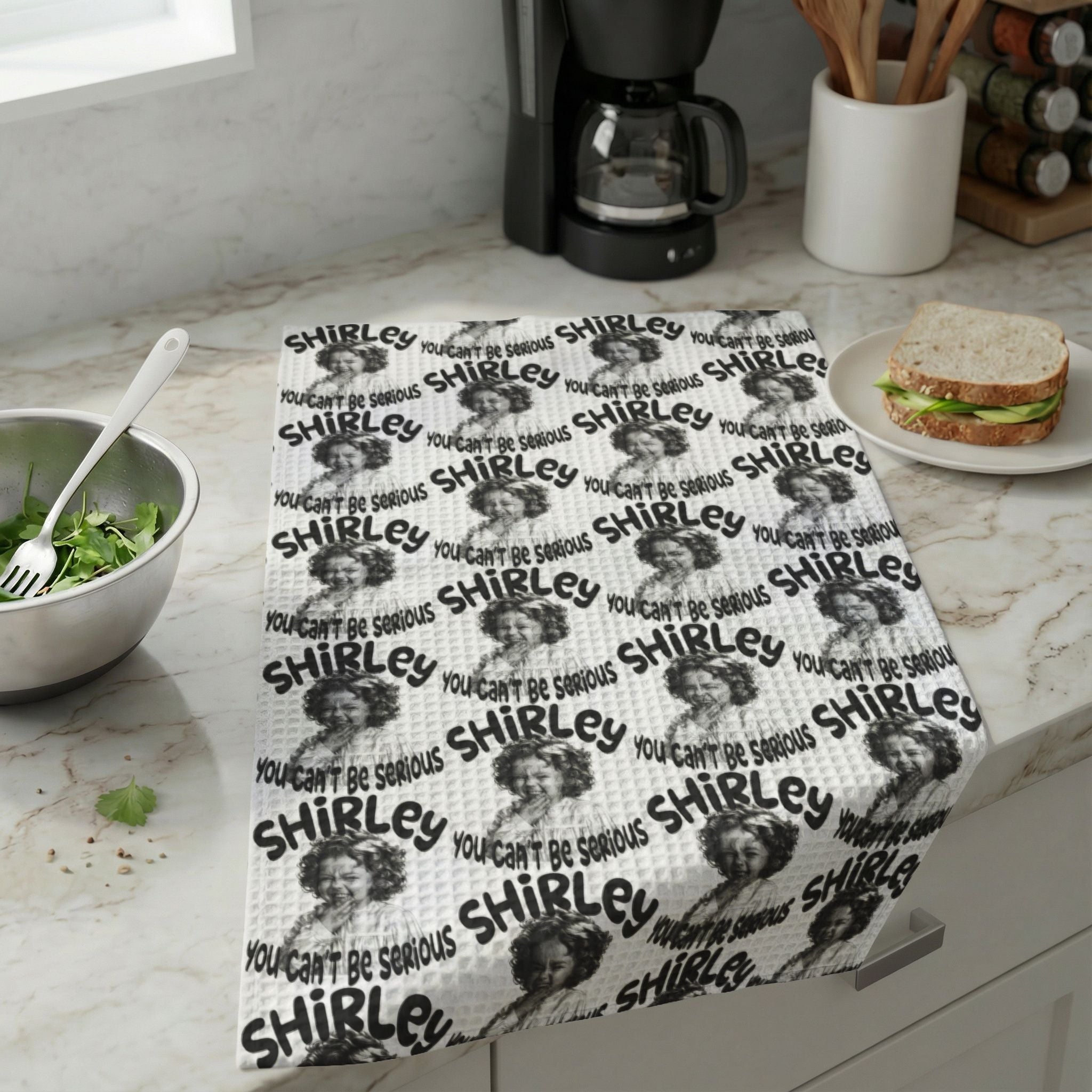 Shirley 'You Can't Be Serious' Waffle Weave Kitchen Hand Towel