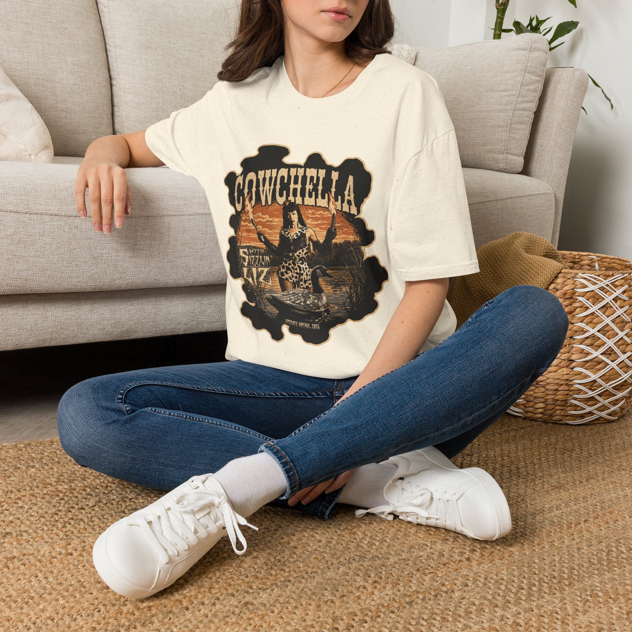 Cowchella Graphic T-Shirt — Vintage Sunset Cowgirl Festival Tee