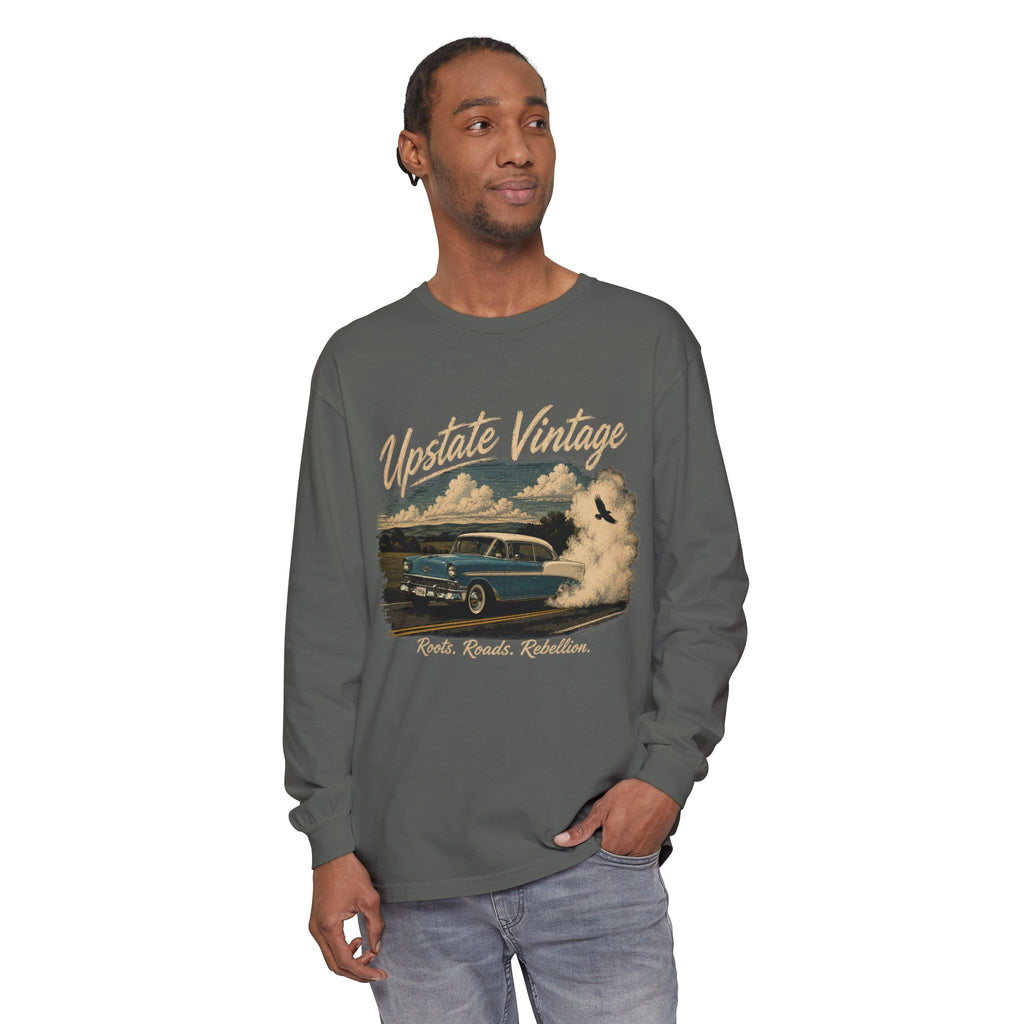 Upstate Vintage Classic Car Long Sleeve Tee — 'Roads. Roots. Rebellion.'