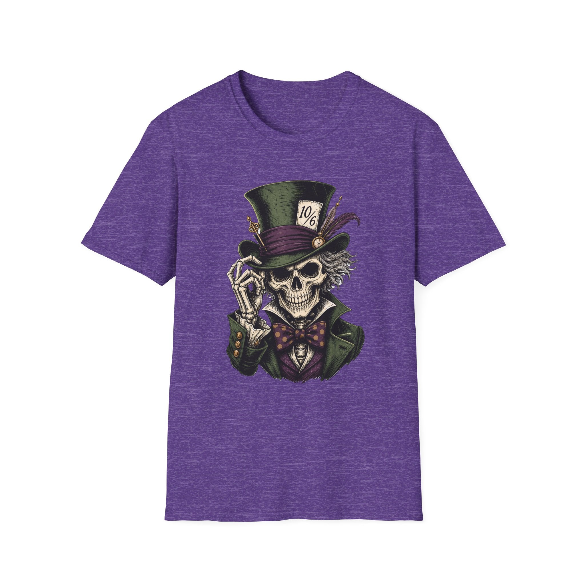 Skull Mad Hatter T-Shirt — Vintage Gothic Skeleton Top Hat Tee