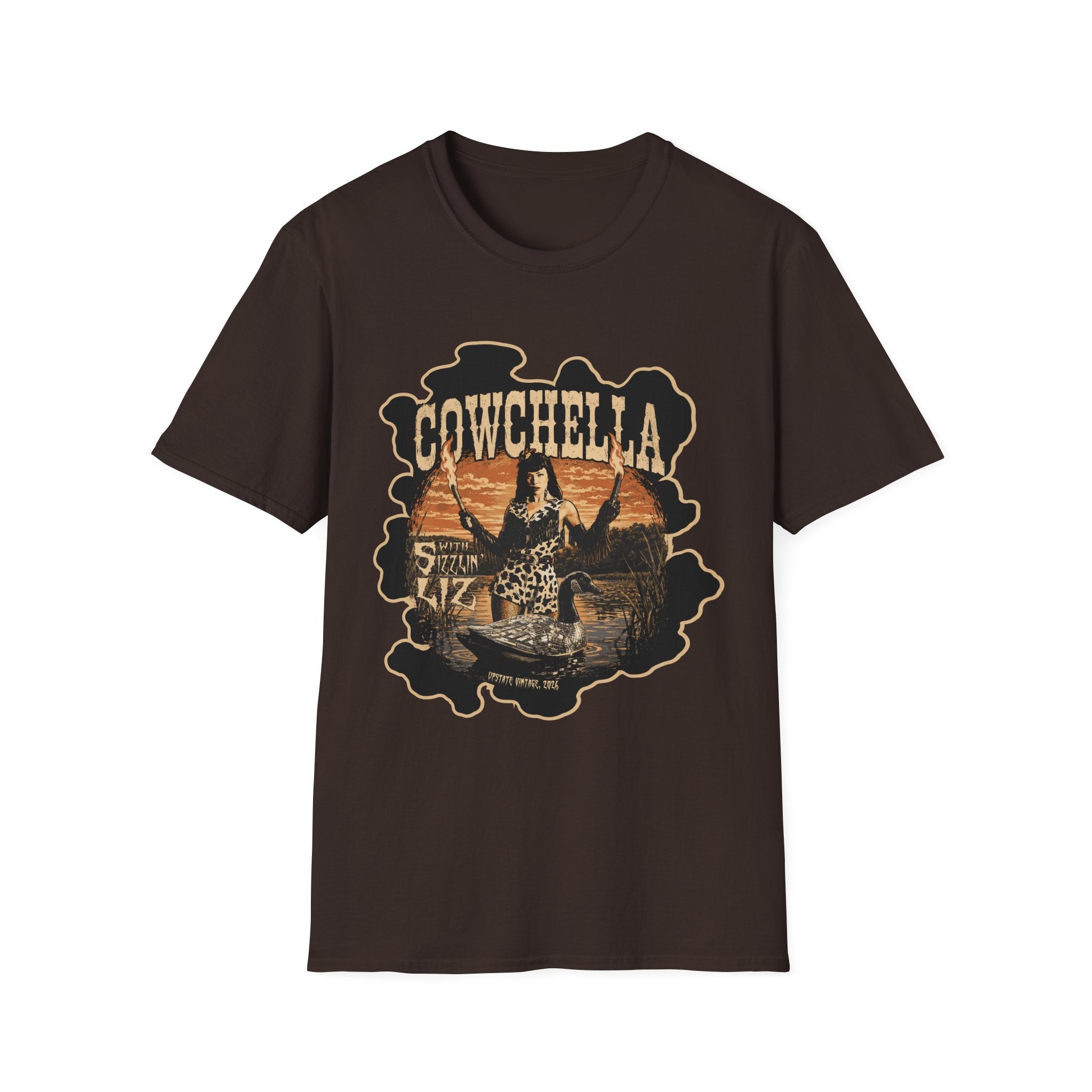 Cowchella Graphic T-Shirt — Vintage Sunset Cowgirl Festival Tee