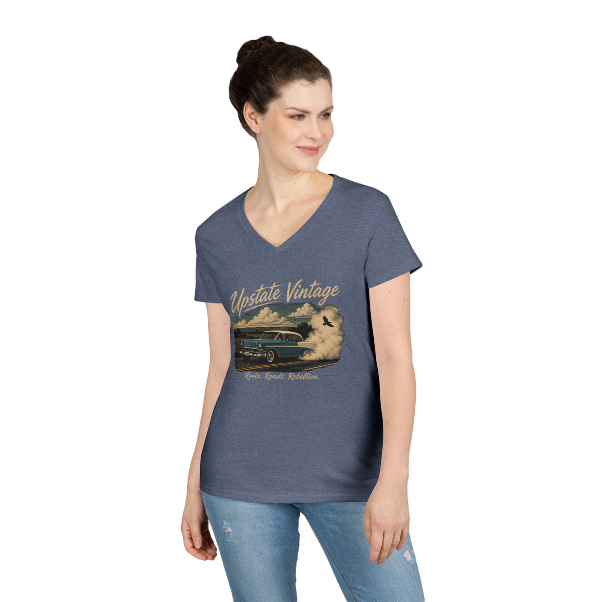 Upstate Vintage Classic Car V-Neck Tee