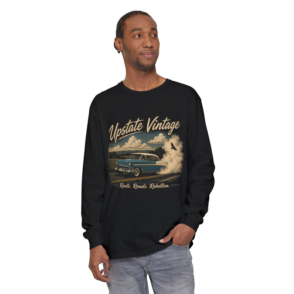 Upstate Vintage Classic Car Long Sleeve Tee — 'Roads. Roots. Rebellion.'