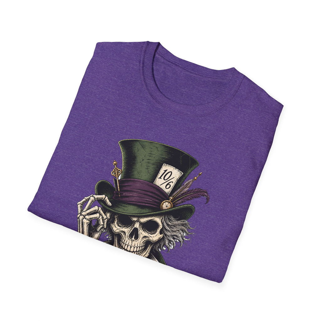 Skull Mad Hatter T-Shirt — Vintage Gothic Skeleton Top Hat Tee