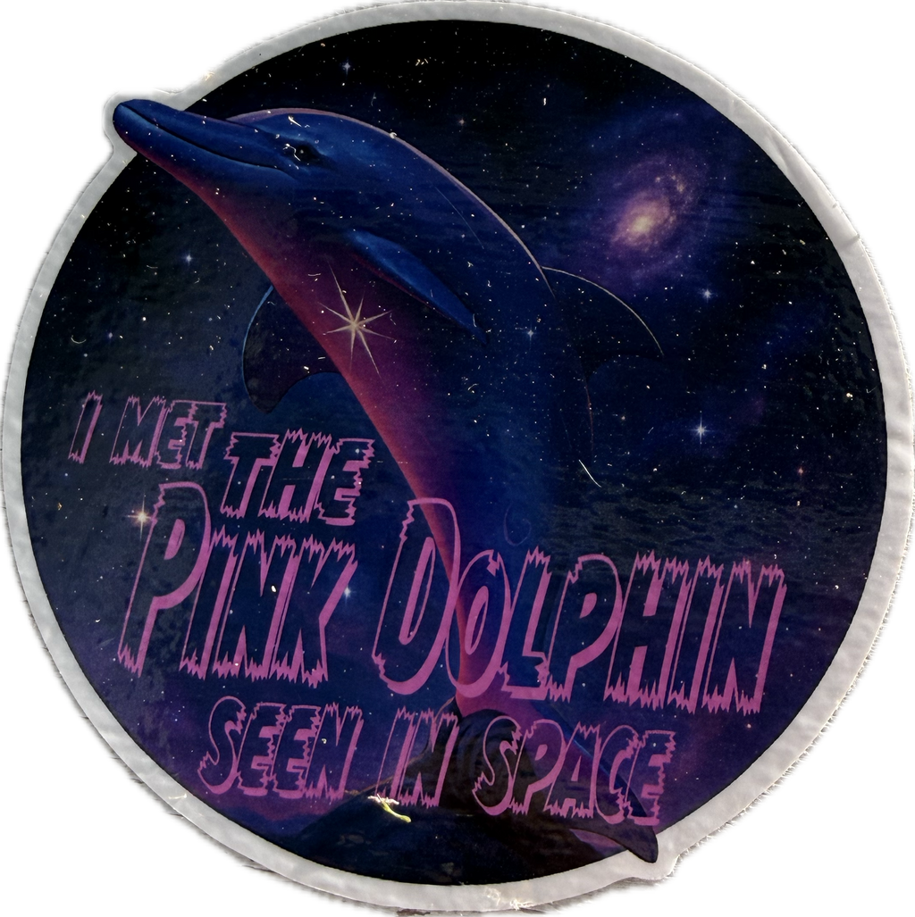 Pink Dolphin Seen in Space Sticker