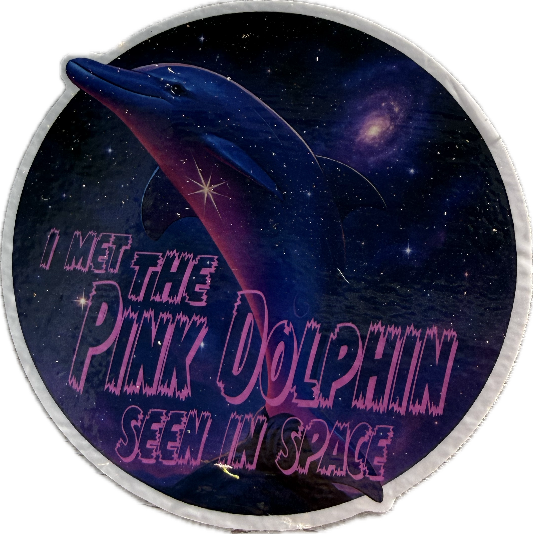 Pink Dolphin Seen in Space Sticker